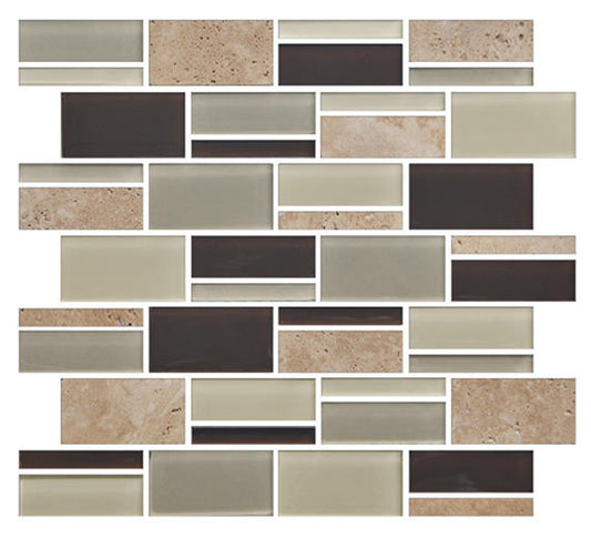 3 Color Appeal  Mosaic Mixed-Color Glossy Smooth Glass Tile Copper Brown