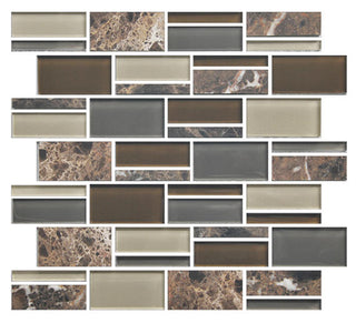 12x13 Color Appeal Mosaic Mixed-Color Glossy Smooth Glass Tile