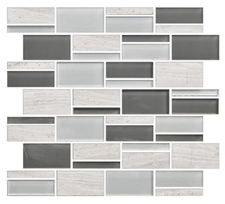 12x13 Color Appeal Mosaic Mixed-Color Glossy Smooth Glass Tile