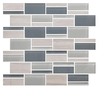 12x13 Color Appeal Mosaic Mixed-Color Glossy Smooth Glass Tile
