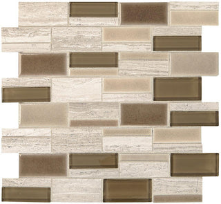 12x14 Midpark Mosaics Random Pattern Mosaic Mixed-Material Look Matte Smooth Porcelain Tile