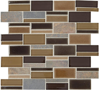 12x14 Midpark Mosaics Random Pattern Mosaic Mixed-Material Look Matte Smooth Porcelain Tile