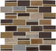 3 Midpark Mosaics Random Pattern  Mosaic Mixed-Material Look Matte Smooth Porcelain Tile Brown