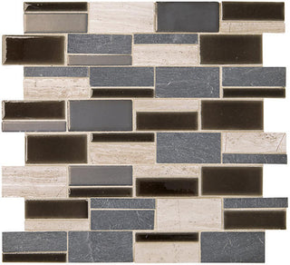 12x14 Midpark Mosaics Random Pattern Mosaic Mixed-Material Look Matte Smooth Porcelain Tile