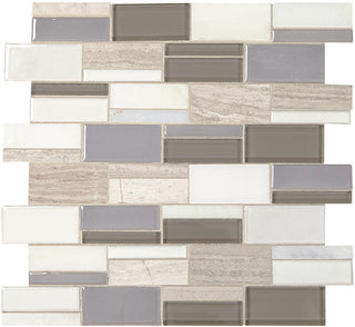12x14 Midpark Mosaics Random Pattern Mosaic Mixed-Material Look Matte Smooth Porcelain Tile