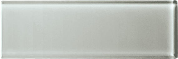 4x12 Color Appeal  Natural Solid-Color Glossy Smooth Glass Tile Silver Gray