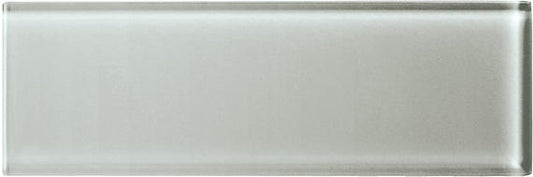 4x12 Color Appeal  Natural Solid-Color Glossy Smooth Glass Tile Silver Gray