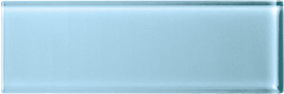 4x12 Color Appeal  Natural Solid-Color Glossy Smooth Glass Tile Sky Blue