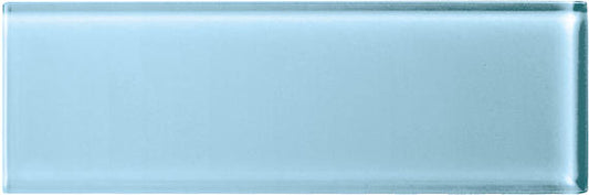 4x12 Color Appeal  Natural Solid-Color Glossy Smooth Glass Tile Sky Blue