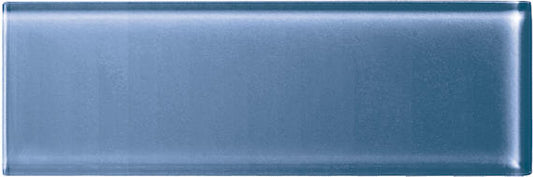 4x12 Color Appeal  Natural Solid-Color Glossy Smooth Glass Tile Steel Blue