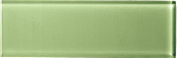 4x12 Color Appeal  Natural Solid-Color Glossy Smooth Glass Tile Olive Green
