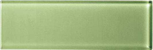 4x12 Color Appeal  Natural Solid-Color Glossy Smooth Glass Tile Olive Green