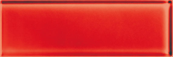 4x12 Color Appeal  Natural Solid-Color Glossy Smooth Glass Tile Cherry Red