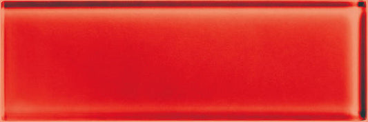 4x12 Color Appeal  Natural Solid-Color Glossy Smooth Glass Tile Cherry Red