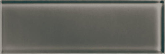 4x12 Color Appeal  Natural Solid-Color Glossy Smooth Glass Tile Dark Gray