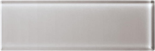 4x12 Color Appeal  Natural Solid-Color Glossy Smooth Glass Tile Soft Gray