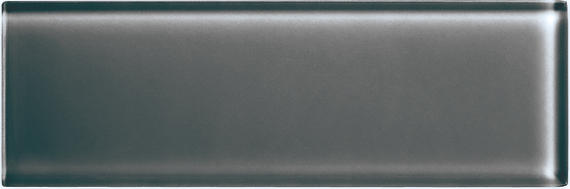 4x12 Color Appeal  Natural Solid-Color Glossy Smooth Glass Tile Charcoal Gray