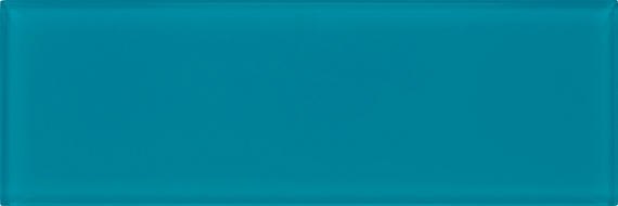 4x12 Color Appeal  Natural Solid-Color Glossy Smooth Glass Tile Aqua Blue