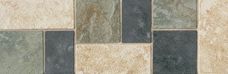 4x12 Continental Slate Square & Rectangle Patterned Mixed-Color Matte Textured Porcelain Tile
