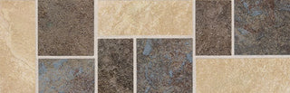 4x12 Continental Slate Square & Rectangle Patterned Mixed-Color Matte Textured Porcelain Tile