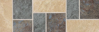 4x12 Continental Slate Square & Rectangle Patterned Mixed-Color Matte Textured Porcelain Tile
