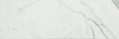 4x12 Platinum  Natural Marble-Look Matte Smooth Porcelain Tile White Gray