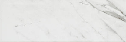 4x12 Platinum  Natural Marble-Look Matte Smooth Porcelain Tile White Gray