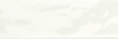 4x12 Mythology  Natural Solid-Color Glossy Undulated Ceramic Tile Soft White