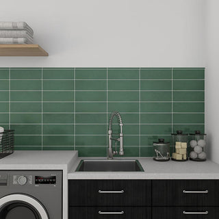 Forest Green - 4x12 Mythology Natural Solid-Color Glossy Undulated Ceramic Tile