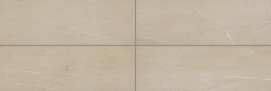 Soft White - 4x12 Perpetuo Light Veining Natural Marble-Look Satin Smooth Porcelain Tile