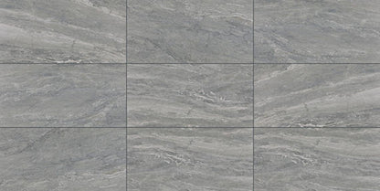 4x12 Perpetuo Light Veining  Natural Marble-Look Satin Smooth Porcelain Tile Silver Gray