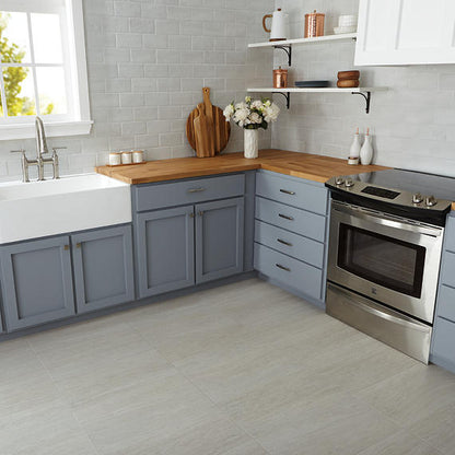 4x12 Sunset Falls  Natural Stone-Look Matte Smooth Porcelain Tile Pure White