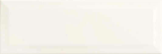 4x12 Hawthorne  Natural Solid-Color Glossy Beveled Ceramic Tile Refined White