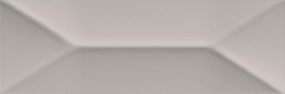 4x12 Mythology Wave  Natural Solid-Color Glossy Undulated Ceramic Tile Warm Taupe