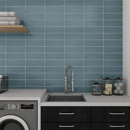 4x12 Mythology Wave  Natural Solid-Color Glossy Undulated Ceramic Tile Deep Teal