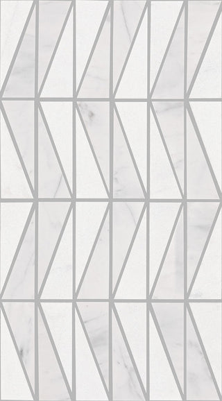 18x10 Perfit Mosaix Triangle Abstract Pattern Mosaic Marble-Look Polished Smooth Stone Tile
