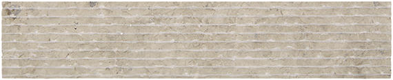 4x20 Limestone Raked  Patterned Marble-Look Matte 3D-Geometric Wave Crest Limestone Tile Gray Beige