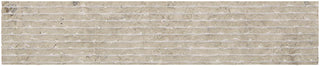 4x20 Limestone Raked Patterned Marble-Look Matte 3D-Geometric Wave Crest Limestone Tile