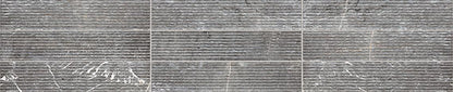 4x20 Marble Linear  Natural Marble-Look Matte Smooth Marble Tile Charcoal Gray