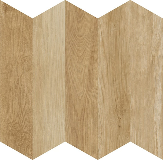4x21 Treverksoul Chevron  Natural Wood-Look Matte Smooth Porcelain Tile Light Brown