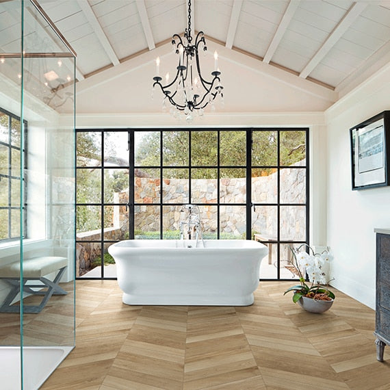 4x21 Treverksoul Chevron  Natural Wood-Look Matte Smooth Porcelain Tile Light Brown