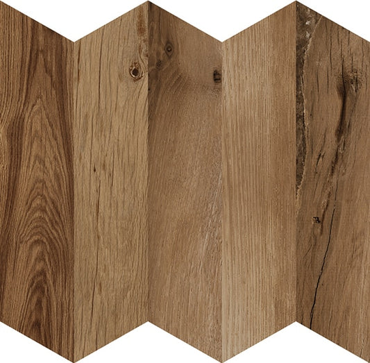 4x21 Treverksoul Chevron  Natural Wood-Look Matte Smooth Porcelain Tile Natural Oak