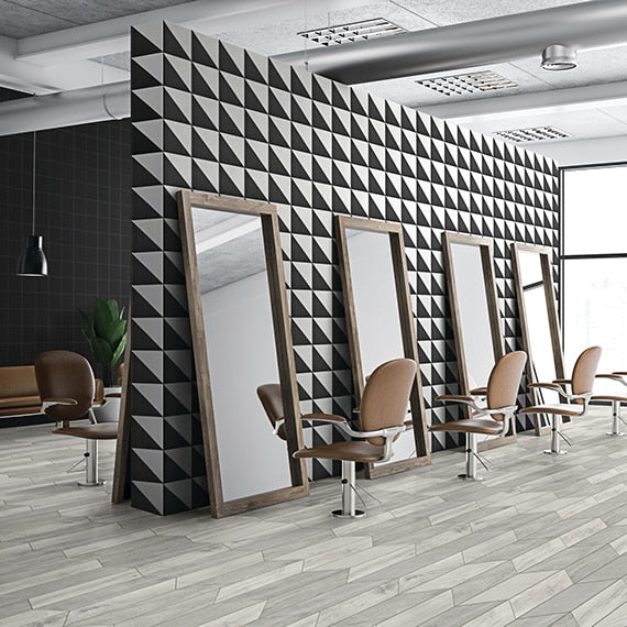 4x21 Treverksoul Chevron  Natural Wood-Look Matte Smooth Porcelain Tile Weathered Gray