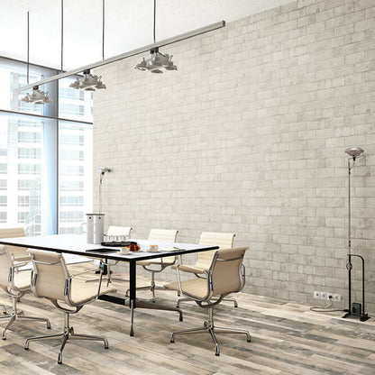4x8 Brickwork  Natural Stone-Look Matte Textured Porcelain Tile Off White