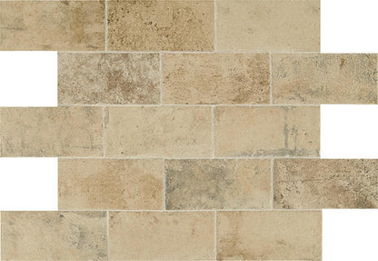 4x8 Brickwork  Natural Stone-Look Matte Textured Porcelain Tile Light Brown