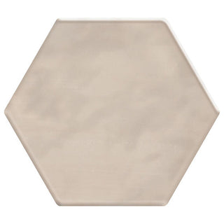 4x4 Mesmerist Hexagon Natural Solid-Color Glossy Undulated Glass Tile