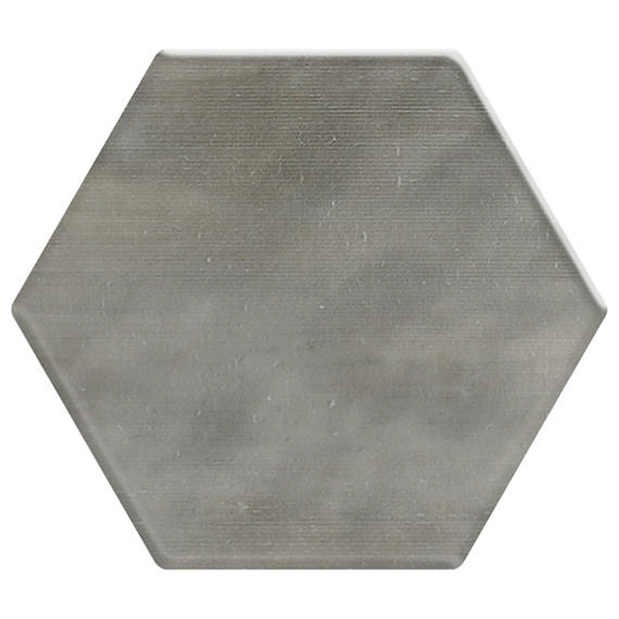 4 Mesmerist Hexagon  Natural Solid-Color Glossy Undulated Glass Tile Stone Gray