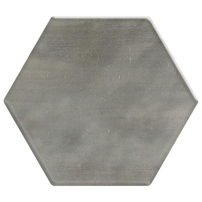 4 Mesmerist Hexagon  Natural Solid-Color Glossy Undulated Glass Tile Stone Gray