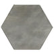 4 Mesmerist Hexagon  Natural Solid-Color Glossy Undulated Glass Tile Stone Gray
