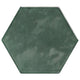 4 Mesmerist Hexagon  Natural Solid-Color Glossy Undulated Glass Tile Forest Green